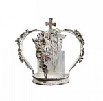 PROWANSALSKI ŚWIECZNIK LAMPION KORONA Roses Chic Antique